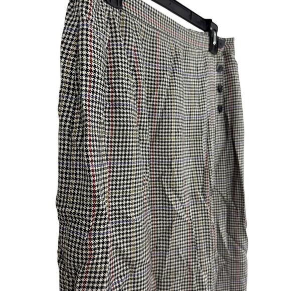Susan Bristol Wool Blend Pleated Long Lined Houndstooth Skirt USA Made sz 12 - Picture 4 of 16